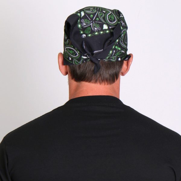 Hot Leathers BAB1068 Green Paisley Skulls Bandana Hot on Sale - Image 3