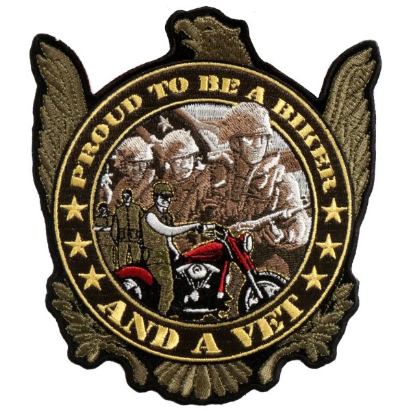 Hot Leathers PPA5500 Proud to be a Biker and a Vet Patch 5  x 6  on Sale