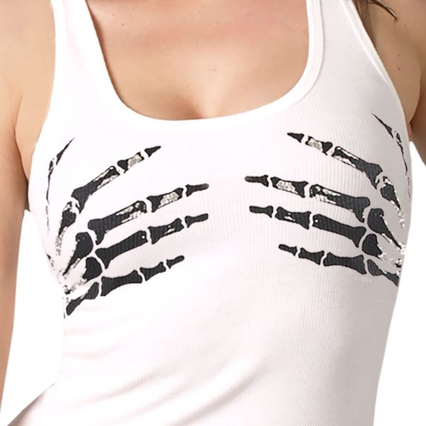 Hot Leathers Ladies Skeleton Black Hands Tank Top GLF2190 Online Sale - Image 2